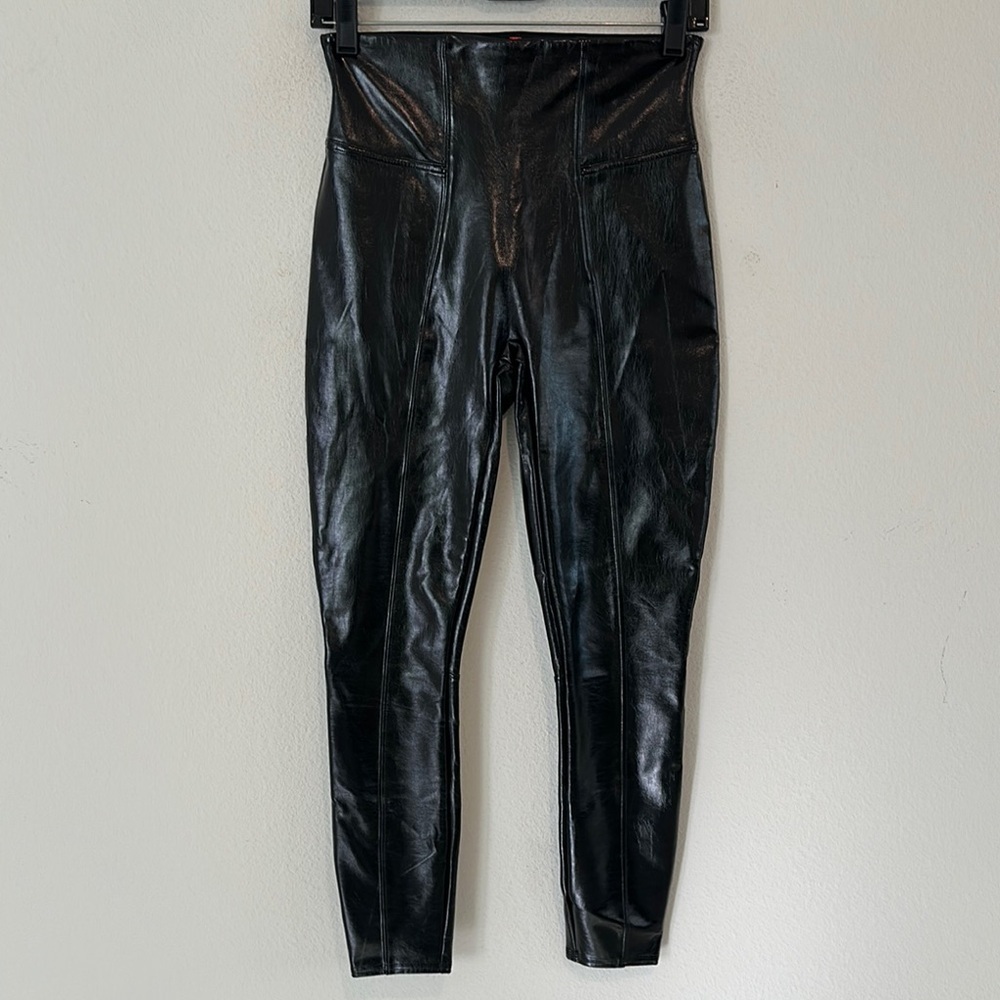 Spanx Faux Patent Leather Black Legging